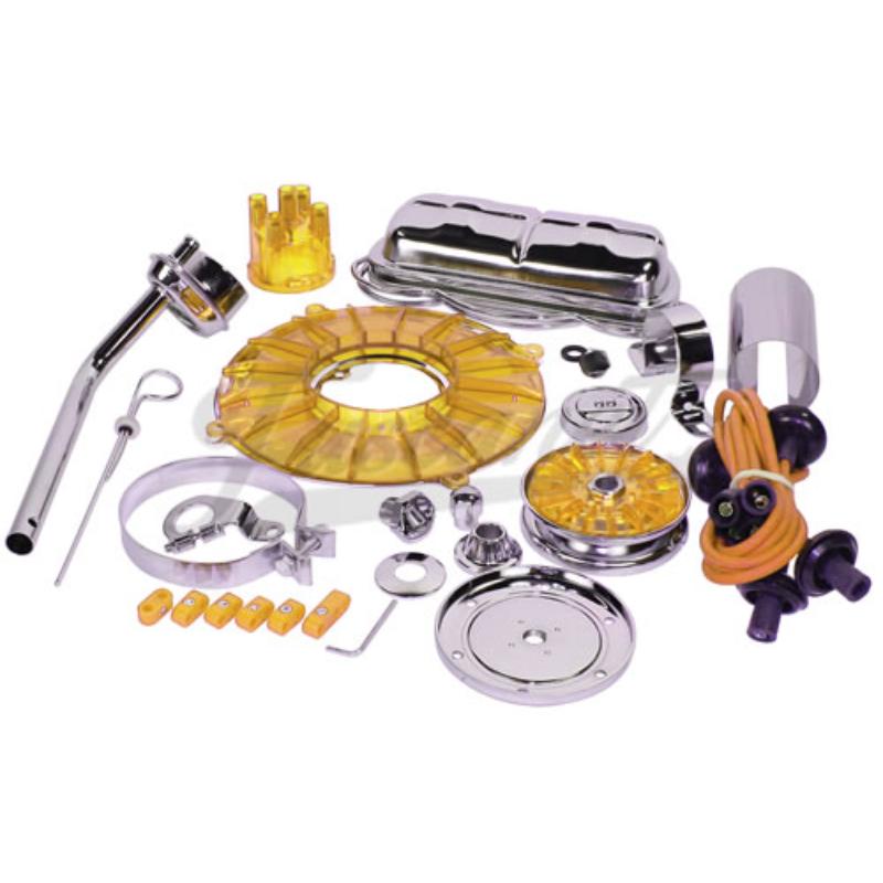 Cromado motor super lujo amarillo  (kit 17 piezas)