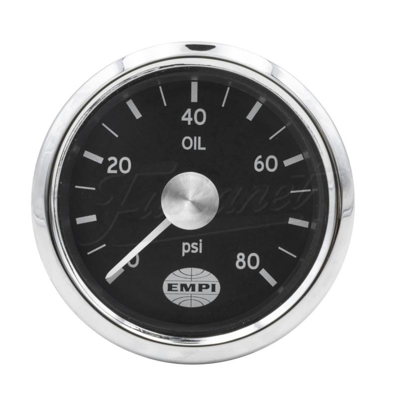 Reloj presión aceite EMPI Smiths fondo negro 52mm 0–5,5 bar