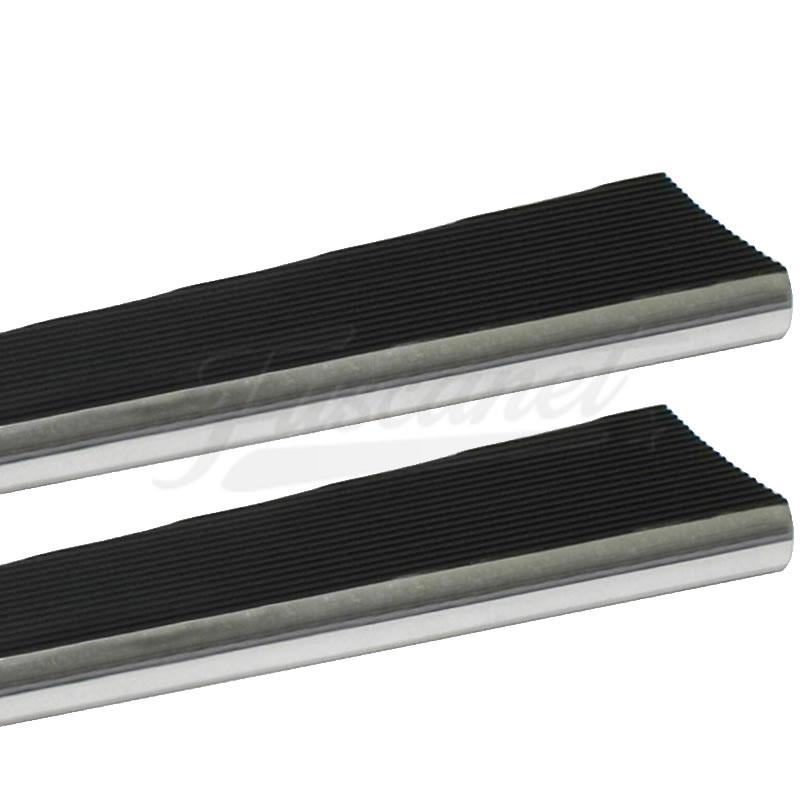 Estribos aluminio costillas negras borde pulido VW Fusca