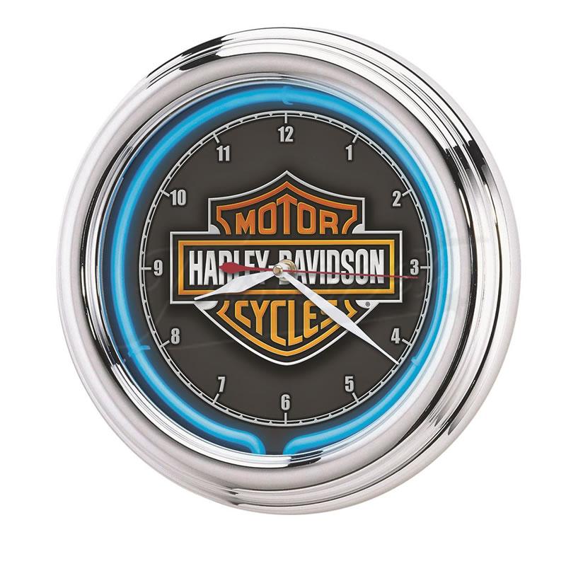 Reloj de Pared Harley-Davidson con Luz de Neón Estilo Retro